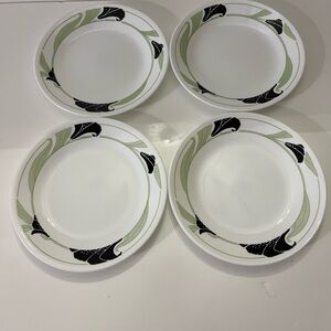 Vintage 90’s Corelle Black Orchid Dessert Plates, Discontinued Pattern set of 4